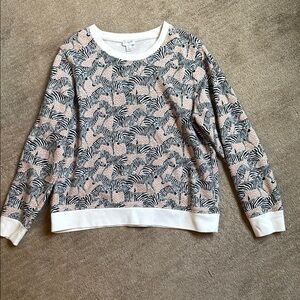 J. Crew White, Tan and Black Safari Sweatshirt Casual Comfort